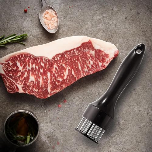 WE-CEF Meat Tenderizer, Stainless Steel Needle Ultra Sharp 20 Blades Meat Tenderizer Tool for tenderizing Chicken, Beef, Steak, Veal and Pork (Black - 1) - Image 5