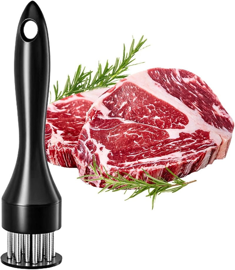 WE-CEF Meat Tenderizer, Stainless Steel Needle Ultra Sharp 20 Blades Meat Tenderizer Tool for tenderizing Chicken, Beef, Steak, Veal and Pork (Black - 1) - Image 1
