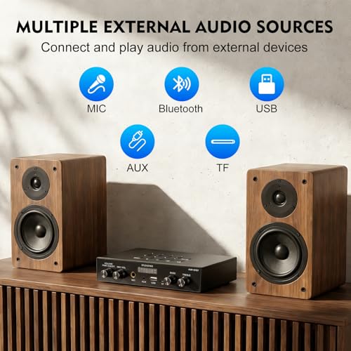Studiofinix Bluetooth 5.4 Home Stereo Audio Amplifier Receiver, 4-Zone 8-Channel 60W x 8 Output,Optical/USB/Mic/Karaoke, Independent Zone Control, Multi-Room Audio for Home Theater and Studio - Image 3