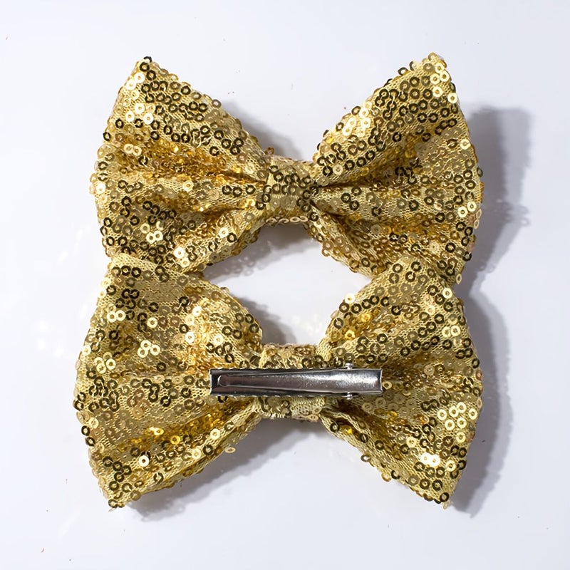 Purple Sequined Bow Dog Hair Clips for Long Hair Pet Daily Wear - Image 5