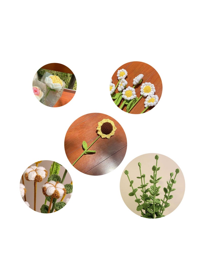 Captaintech Handmade Crochet Flower Bouquet Perfect for Mothers Day Birthdays Weddings and Home Decor Unique Knitted Floral Gift Set - Image 2