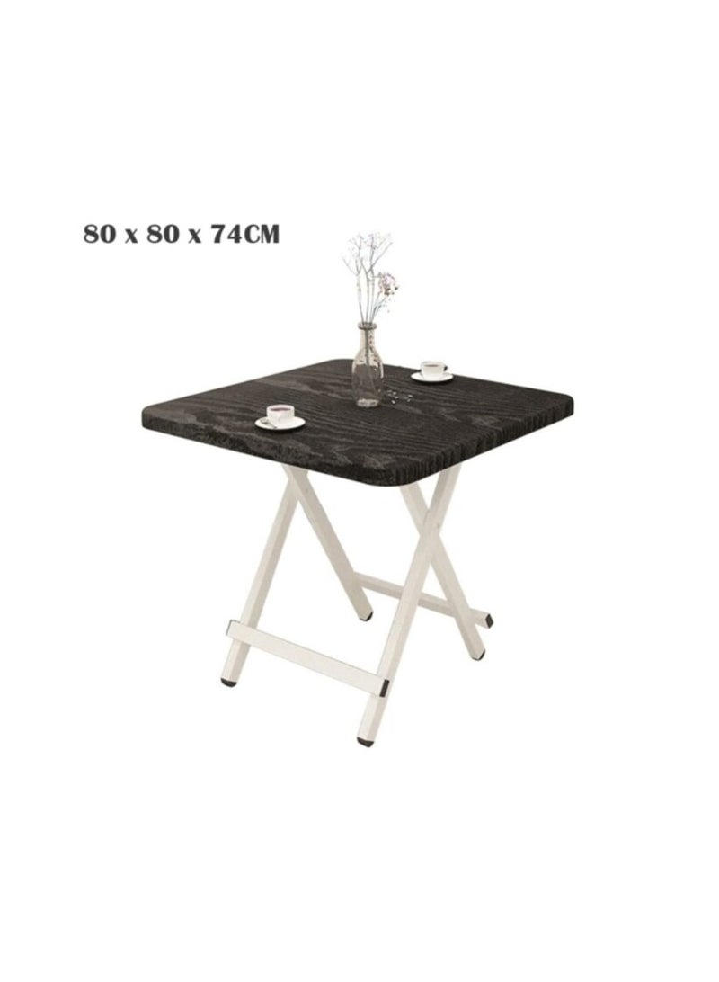 Promass Portable Picnic Table (A-Black Wood Grain, 80 * 80 * 74Cm) - Image 1