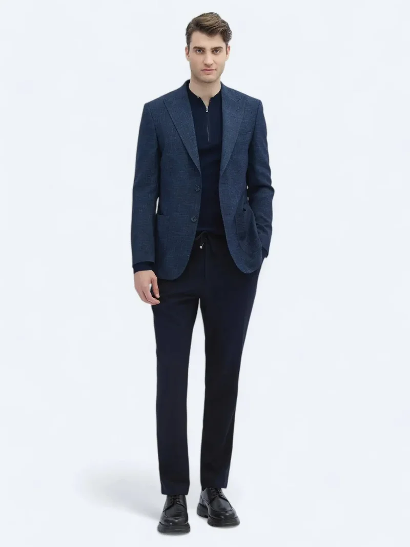 كيب جاكيت عصري بنقشة نيلي