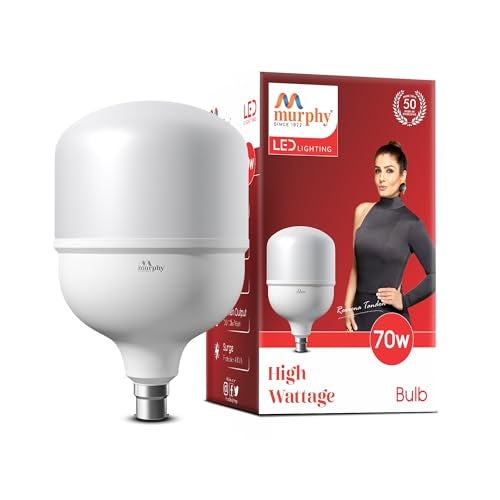Murphy 70W LED Bulb – Cool Daylight | High Wattage Energy-Saving Bulb | B22 Base | Long Life | 6500K Bright White | 2-Year Warranty (Pack of 1) - Image 1