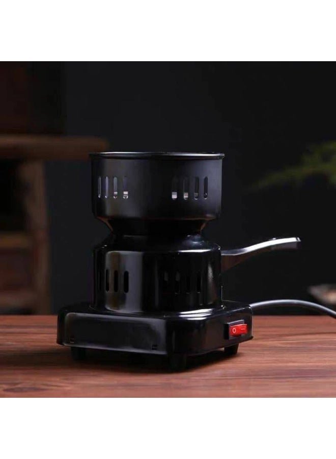 لوح تسخين كهربائي شعلة فحم كهربائية للتخييم وتسخين والفحم، اسود - Image 4