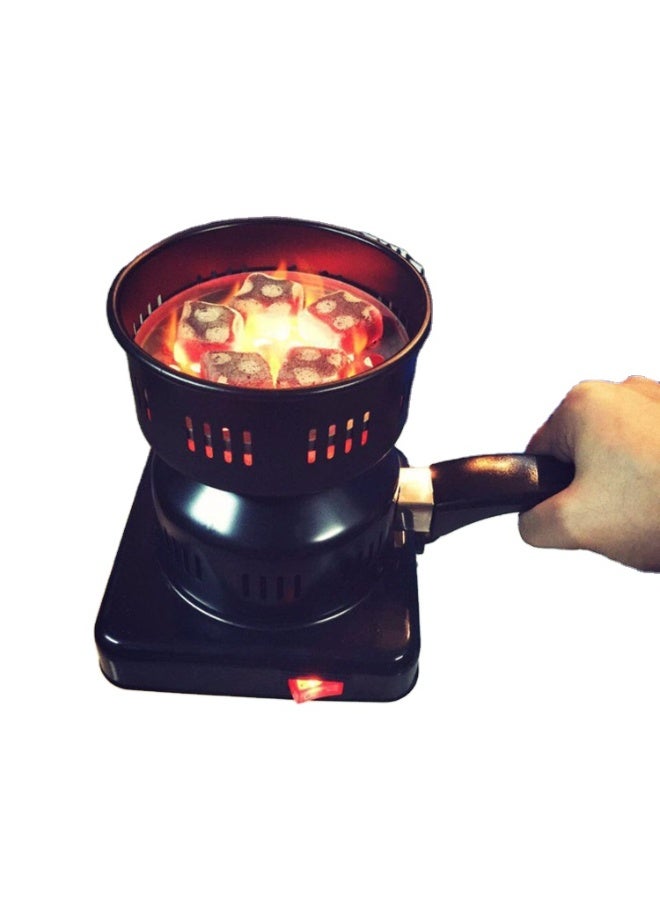 لوح تسخين كهربائي شعلة فحم كهربائية للتخييم وتسخين والفحم، اسود - Image 2