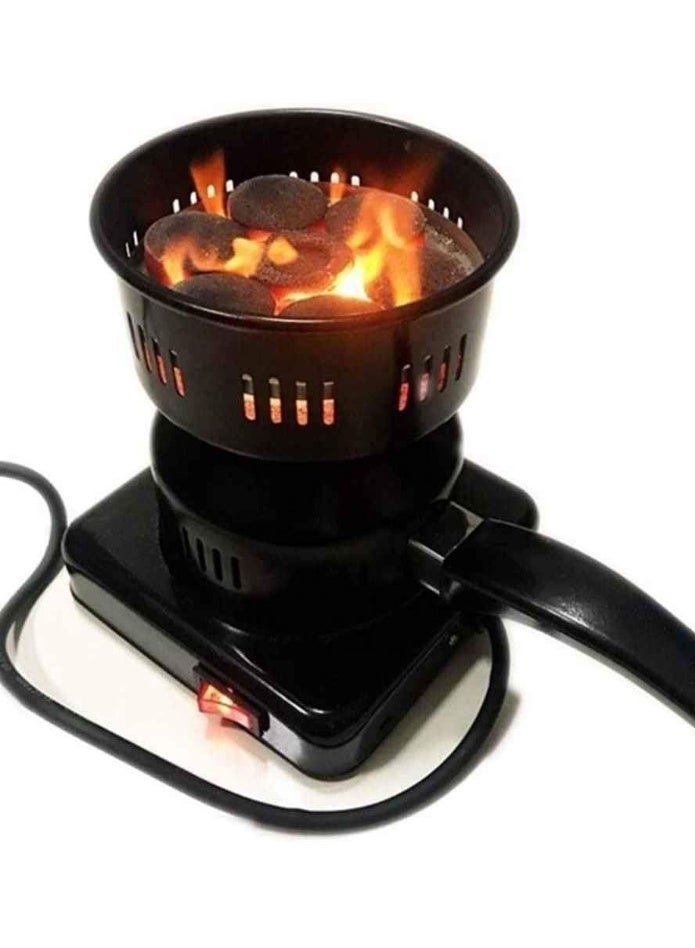 لوح تسخين كهربائي شعلة فحم كهربائية للتخييم وتسخين والفحم، اسود - Image 1