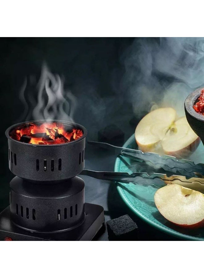 لوح تسخين كهربائي شعلة فحم كهربائية للتخييم وتسخين والفحم، اسود - Image 3