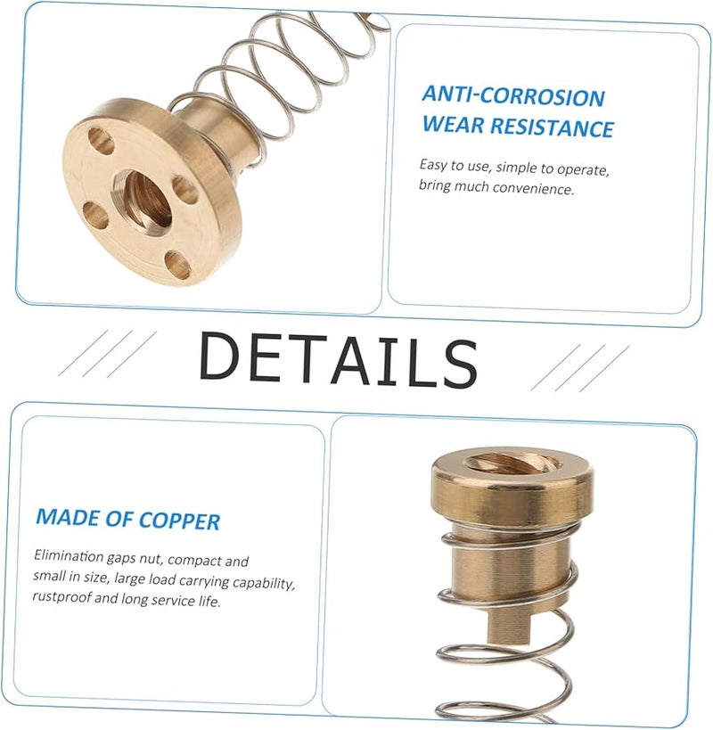 VILLCASE 8pcs Lead Screw Threaded Rod and Nut Spring Loaded for Ender 3 Pro Printer Tools Size 5.5X2.2X2.2CM - Image 3