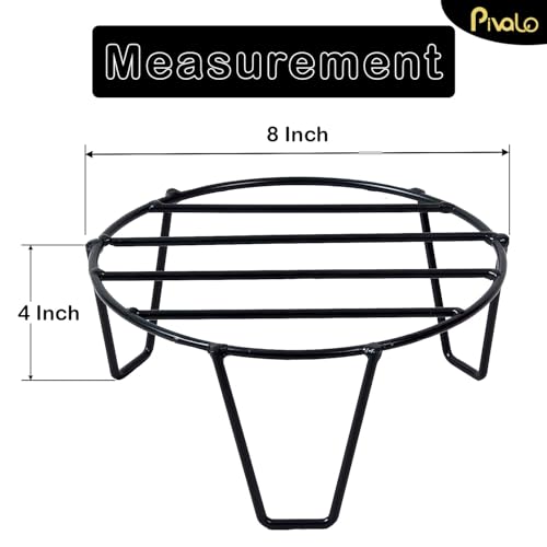 Pivalo Round Plant Stand Galvanised Metal Gamla Support Corner Rack Display Shelf Indoor & Outdoor Flower Pot Holder for Planters Home Garden Balcony Decoration (Pack of 2, Black) - Image 2