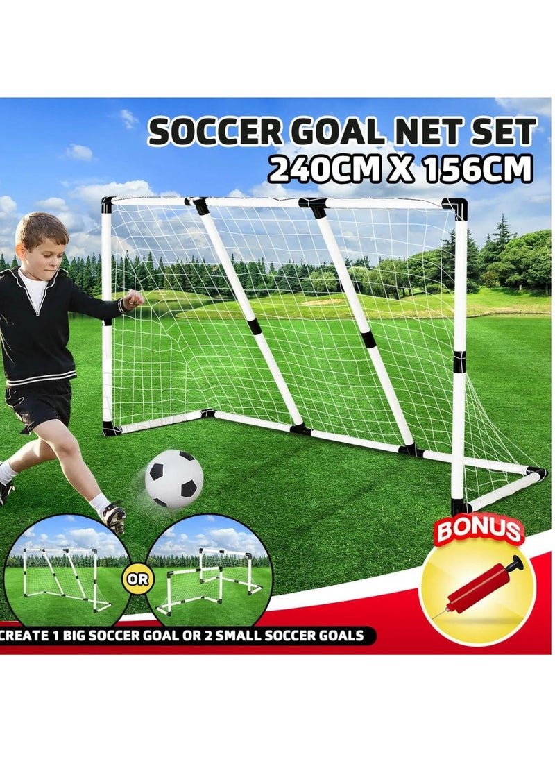 Spall Portable Soccer Goal Nets 2-in-1 Pop-up Football Goals Set Easy Assembly for Kids Adult - Image 1