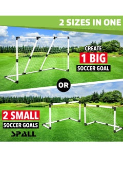 Spall Portable Soccer Goal Nets 2-in-1 Pop-up Football Goals Set Easy Assembly for Kids Adult  - Image 2
