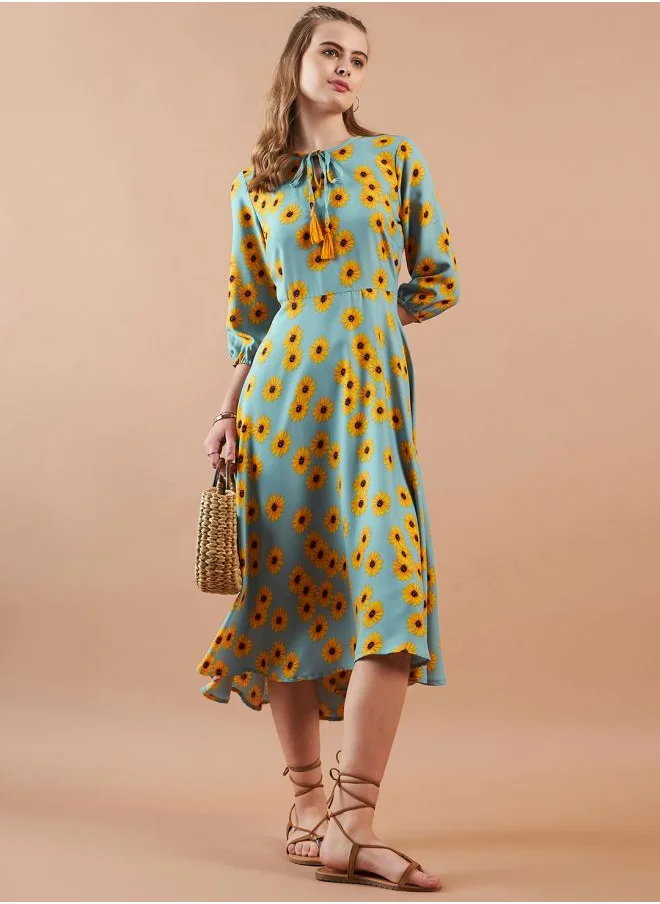 Freehand Women Regular Fit Casual Floral Print Shift Dress