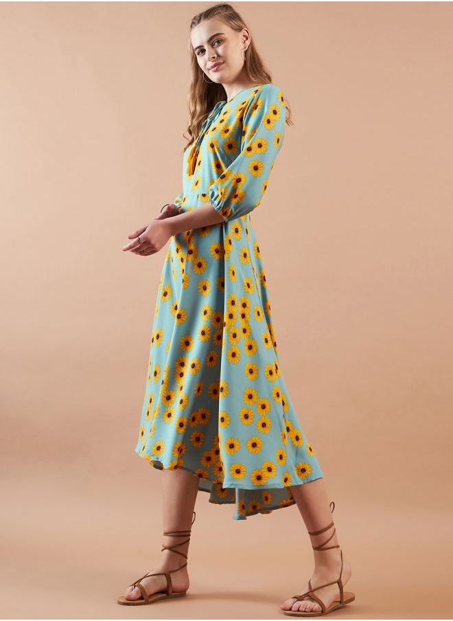 Freehand Women Regular Fit Casual Floral Print Shift Dress  - Image 4