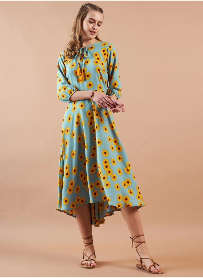 Freehand Women Regular Fit Casual Floral Print Shift Dress  - Image 3