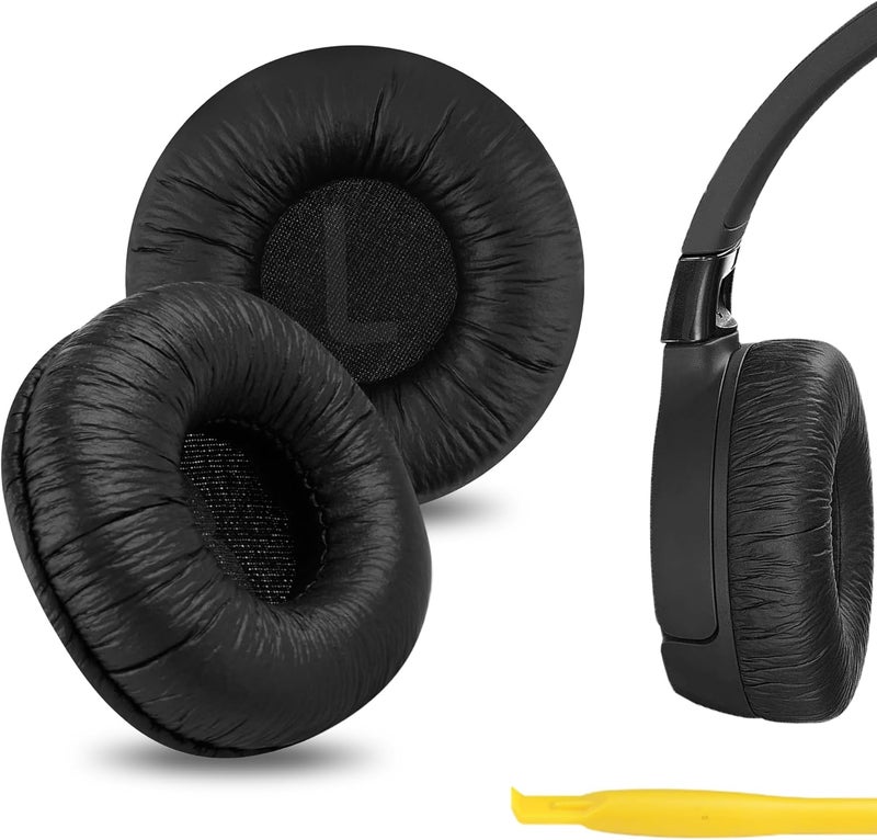 جيكريا وسادات أذن بديلة من نوع Leatherette من Geekria لسماعات JBL JR300، JR300BT، T450BT، T500BT، Tune 500، Tune 500BT، Tune 510BT، Tune 520BT، مع دليل فيديو (لون أسود) - Image 1