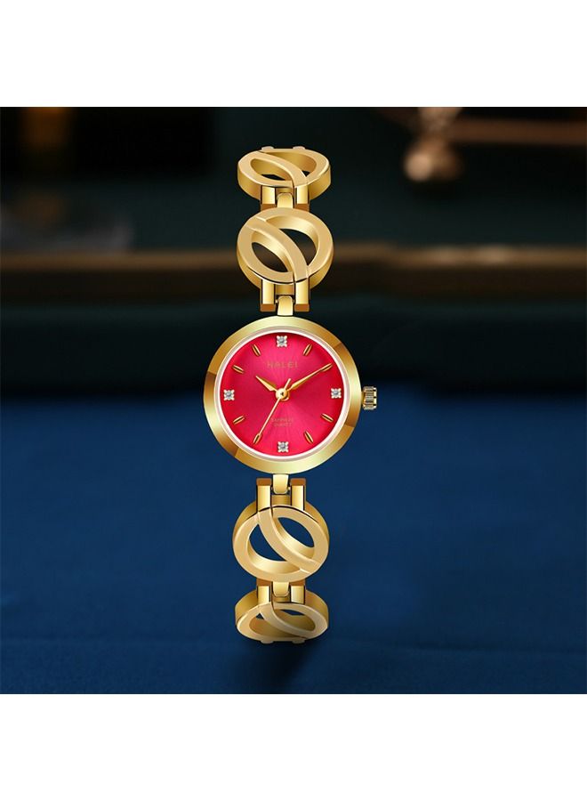 هالي العربية: ساعة هالي النسائية الفاخرة بسوار معصم من الفولاذ - مقاومة للماء 30 متر، حركة كوارتز، مناسبة لجميع المناسبات، هدية مثالية - Image 3