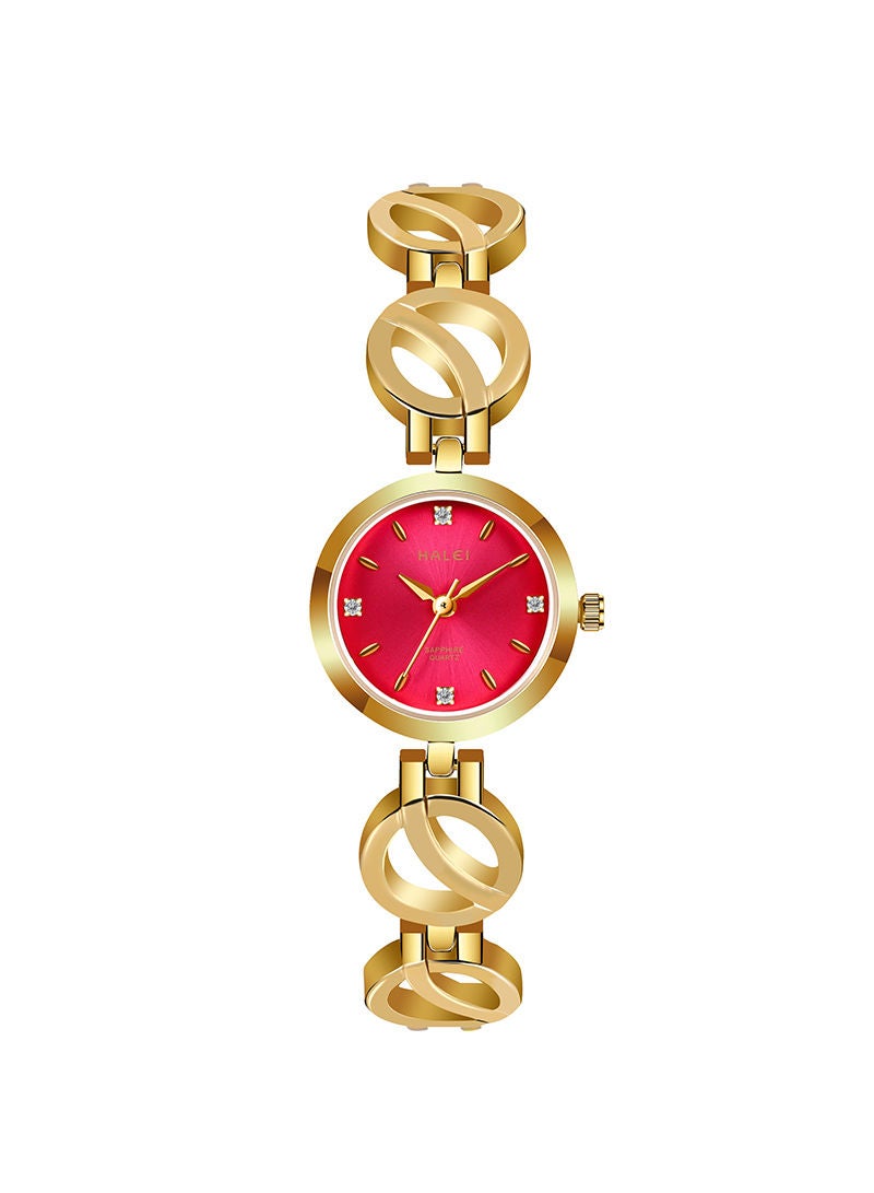 هالي العربية: ساعة هالي النسائية الفاخرة بسوار معصم من الفولاذ - مقاومة للماء 30 متر، حركة كوارتز، مناسبة لجميع المناسبات، هدية مثالية - Image 2