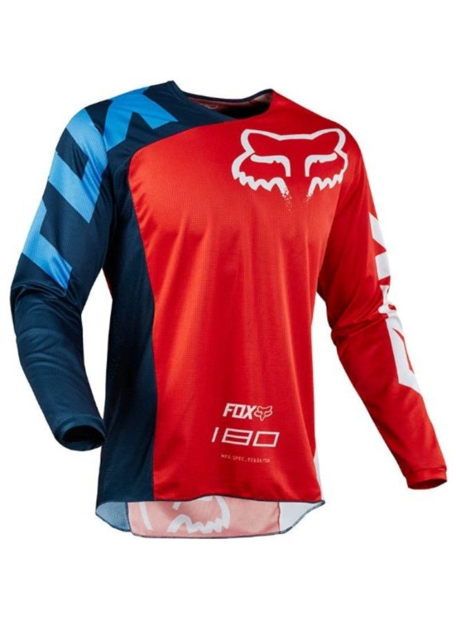 Fox Racing 180 Red & Navy Motocross Long-Sleeve Jersey-XXXL