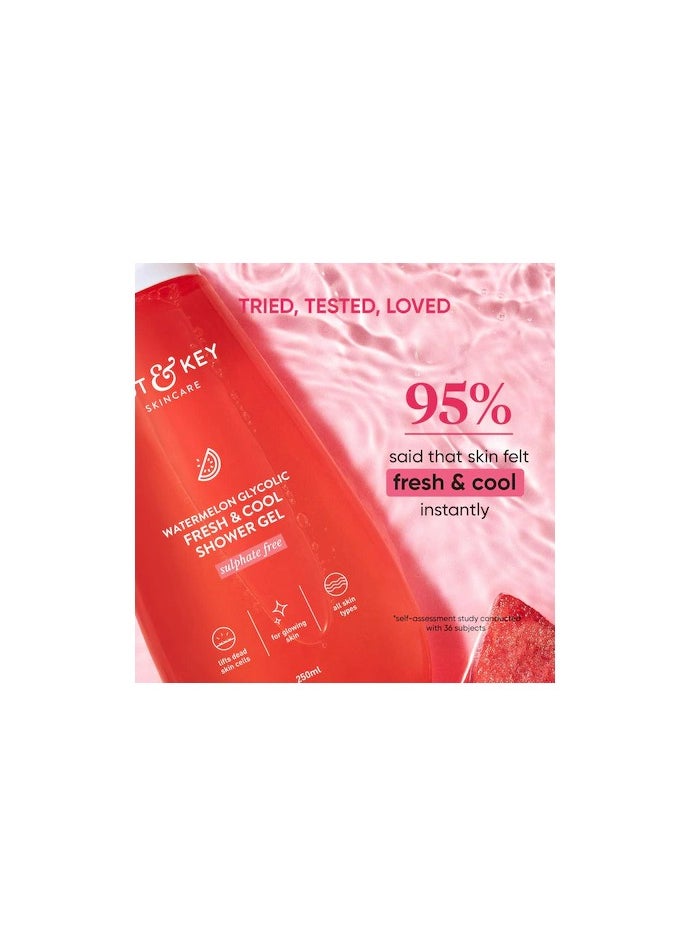 Dot & Key Dot & Key Watermelon + Glycolic Fresh & Cool Shower Gel For Glowing Skin | For All Skin Types | Hydrates Skin & Gently Exfoliates | Non Drying | 250 ml  - Image 3