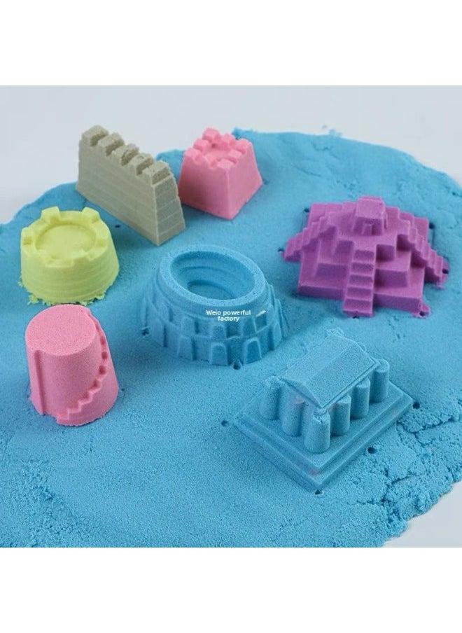 null - One To 10kg Space Sand Toy Suit Colored Mud Mars Plasticine Power Sand Boys And Girls Clay Indoor-Color:Sand Color-Specification:0.5kg Trial Model [0.5kg Sand + Sea, Land And Air Mold] - Image 1