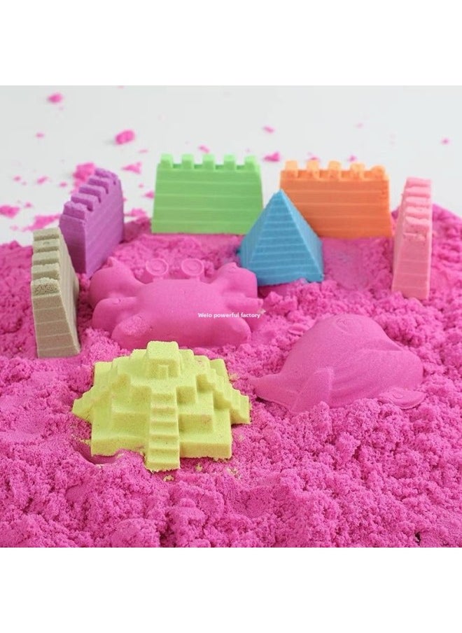 null - One To 10kg Space Sand Toy Suit Colored Mud Mars Plasticine Power Sand Boys And Girls Clay Indoor-Color:Sand Color-Specification:0.5kg Trial Model [0.5kg Sand + Sea, Land And Air Mold] - Image 1