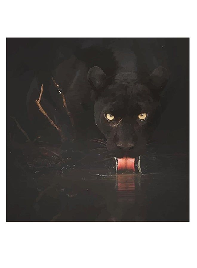 RYN Jaguar Themed Wall Art Black/Yellow/Red 30x30cm - Image 2