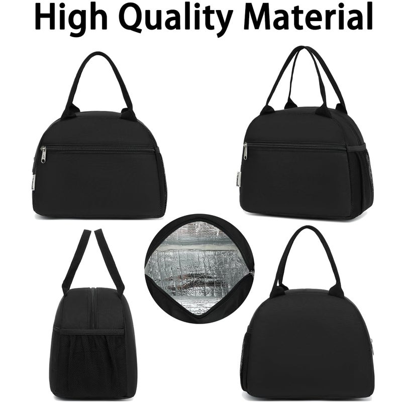 GYEUKHAM Lunch Bag Women, Lunch Box for Adult Men Kids Girls, Small Cute Lunchbox Tote Large Capacity Insulated Lunch Container Cooler for Work School Picnic Travel, Black - Image 5