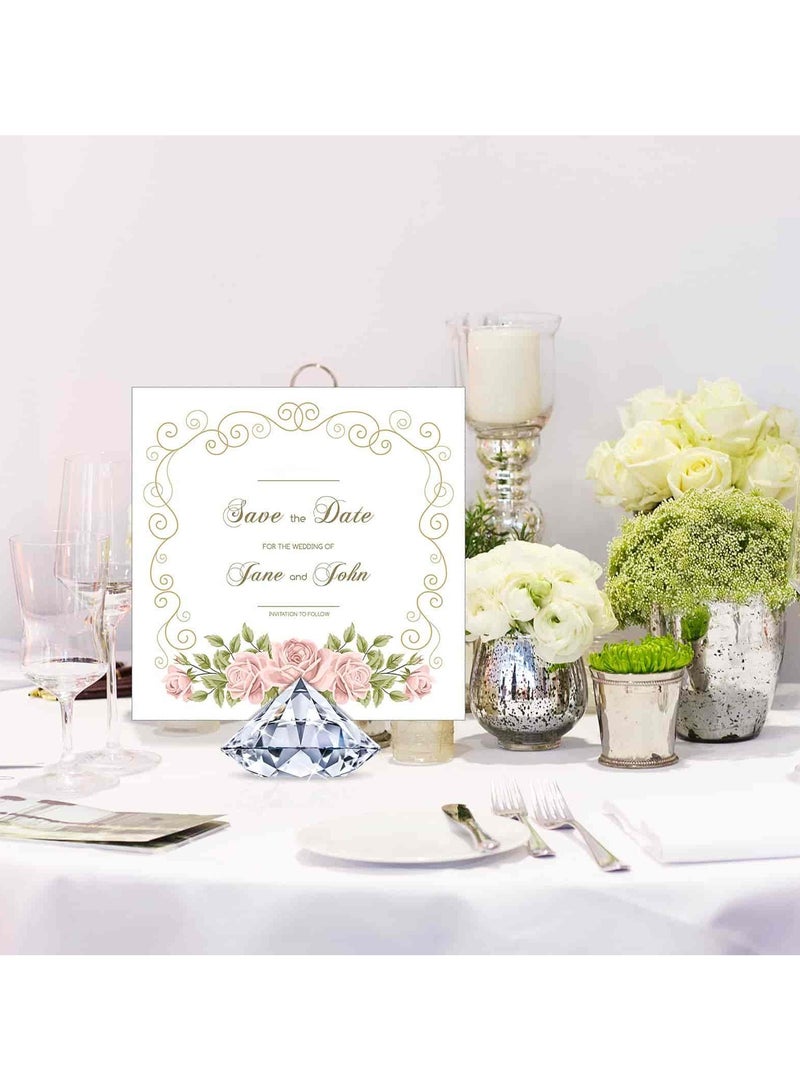 Anmi 24 Pack Diamond Place Card Holders Stands, Acrylic Crystal Table Card Stands for Wedding, Party Decoration, Baby Shower, Table Decorations (Clear) - Image 3