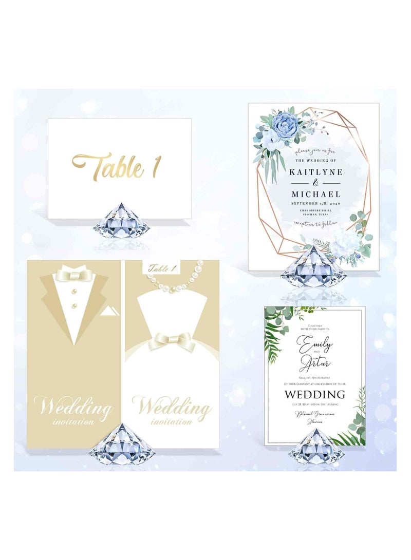 Anmi 24 Pack Diamond Place Card Holders Stands, Acrylic Crystal Table Card Stands for Wedding, Party Decoration, Baby Shower, Table Decorations (Clear) - Image 5