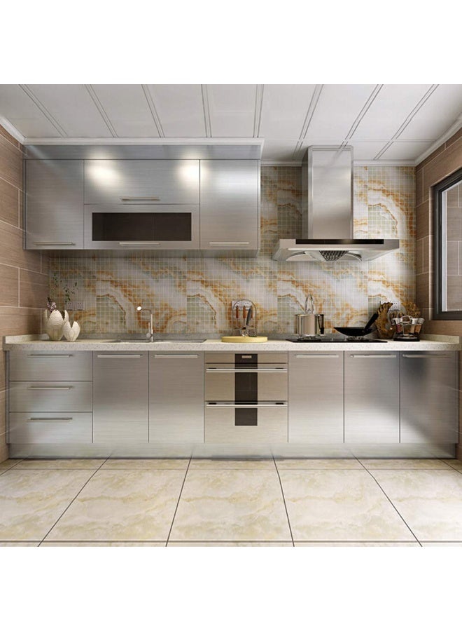 40 x 500cm Brushed Silver Stainless Steel Contact Paper,  Nickel Peel and Stick Wallpaper Decorative Stainless Steel Contact Paper, Waterproof Backsplash Oilproof Self-Adhesive Metal Film for Refrigerator, Kitchen, Elevator Door, Countertops, Cabinets and Furniture Renovation ﻿ - Image 5
