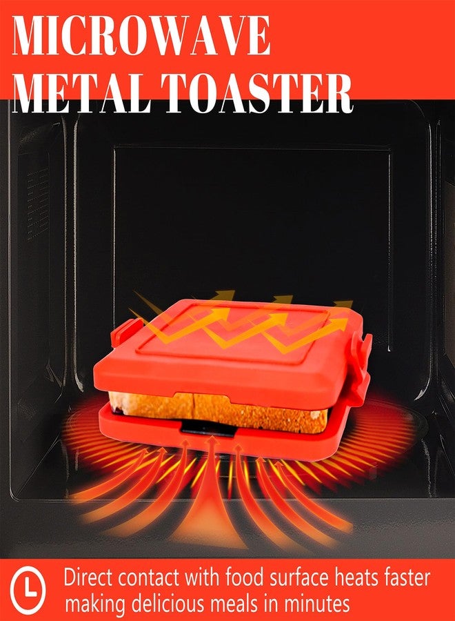 KDSPAROS Microwave Sandwich Maker - Microwave Toastie Sandwich Maker，3-in-1 Toastie Panini Press with Dishwasher Safe Design No Electricity Needed Fast Cooking for Travel Friendly/Office/Home(Red) - Image 3