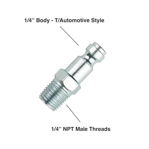 Primefit TP1414MS-B25-P Automotive Style Air Quick Connect Plugs/Nipples 1/4" Body x 1/4" Male NPT - Image 2
