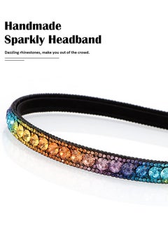 Wecoe Rhinestone Headband, Rainbow Color, Hair Band For Women And Girls, Non Slip Fashion Bling Sparkly Diamond Hair Accessories, Birthday, Wedding, Bridal, Holiday Gifts  - Image 4