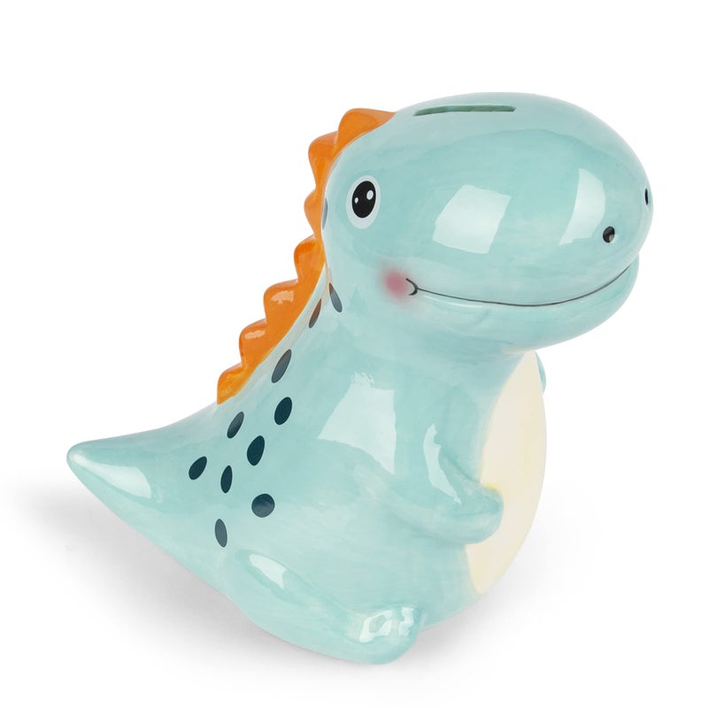 YJNSFT Ceramic Dinosaur Piggy Bank for Boys Large Porcelain Coin Bank for Child TRex Money Bank for Baby Nursery Room Decor Birthday Christmas