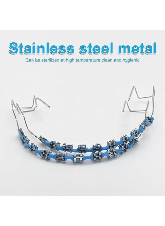 ATRJSZ Metal Braces For Orthodontics, Metal Bracket And Orthodontic Ligature Ties, Props For Dental Students Orthodontic Practice To Practice - Blue - Image 3