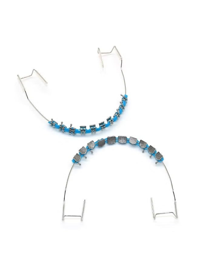 ATRJSZ Metal Braces For Orthodontics, Metal Bracket And Orthodontic Ligature Ties, Props For Dental Students Orthodontic Practice To Practice - Blue - Image 2