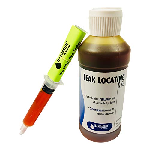 Leakmaster Pool Dye Leak Detection Kit | Fluorescent Yellow Pool Dye Syringe & Refill Bottle | Solves #1 Complaint DIYers (Yellow) - Image 1