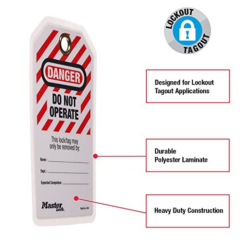 Master Lock علامات قفل وإغلاق ماستر لوك 497A، لا تعمل، متوافقة مع OSHA، عبوة 12 - Image 3