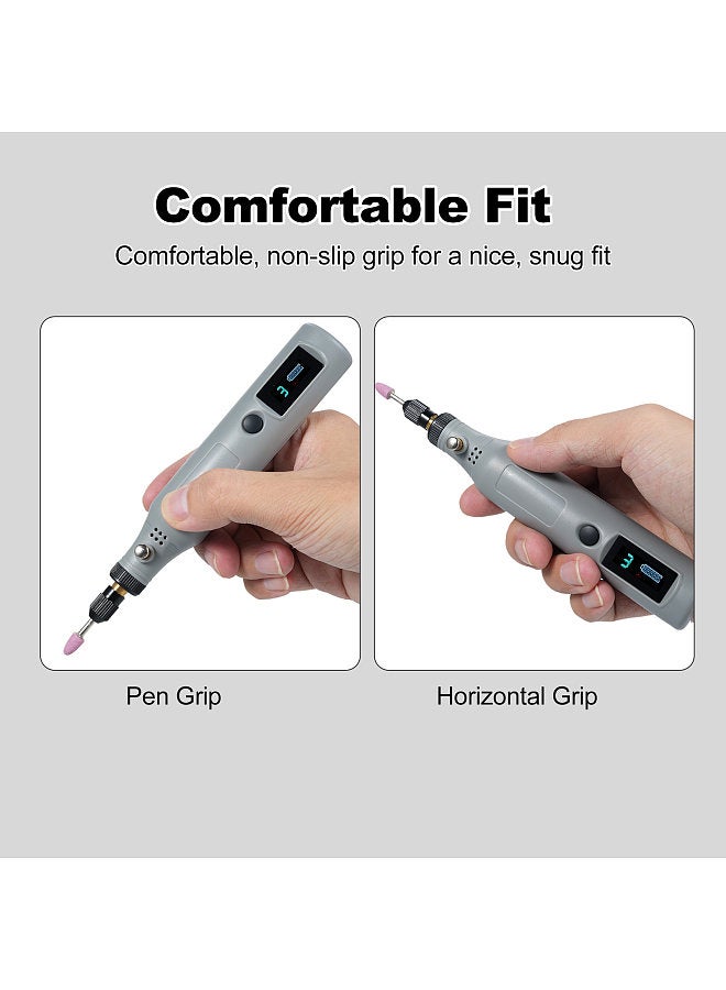 Mini Cordless Rotary Tool with With Digital Display Screen 3-Speed Grinder Kit with 25Pcs Accessories Type-C Charging Art Craft Tool for Grinding Cutting Engraving Drilling and Small DIY Crafts  - Image 2