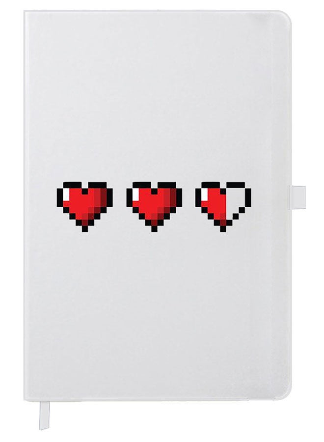 Theodor Designer A5 Thick White Hardcover Notebook 3 Hearts - Image 1