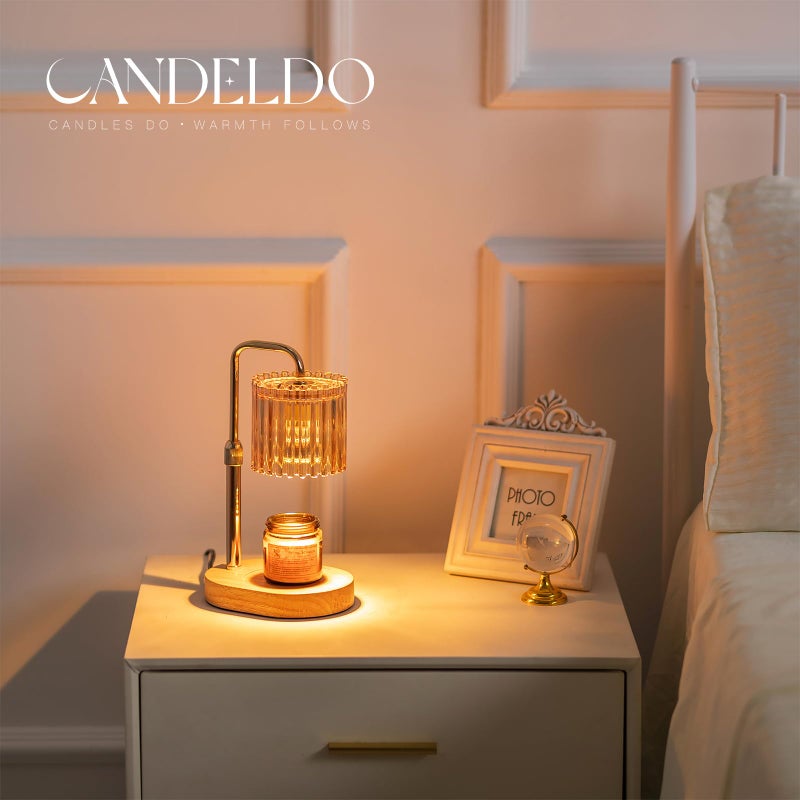 Candeldo Candle Warmer Lamp with Timer: Gold Candle Warming Lamp Height Adjustable Wax Melt Warmer Dimmable Modern Farmhouse New Home Bedroom Decor Mothers Day Housewarming Gift for Women - Image 2