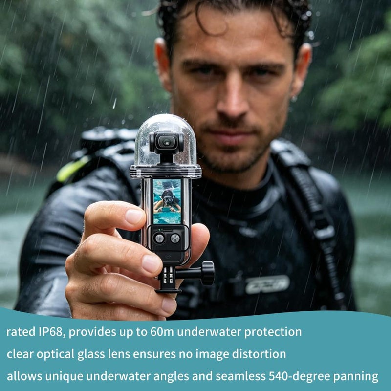 Compatible with DJI Pocket 4 waterproof case, diving case, action camera 60-meter waterproof protective case accessories - Image 3