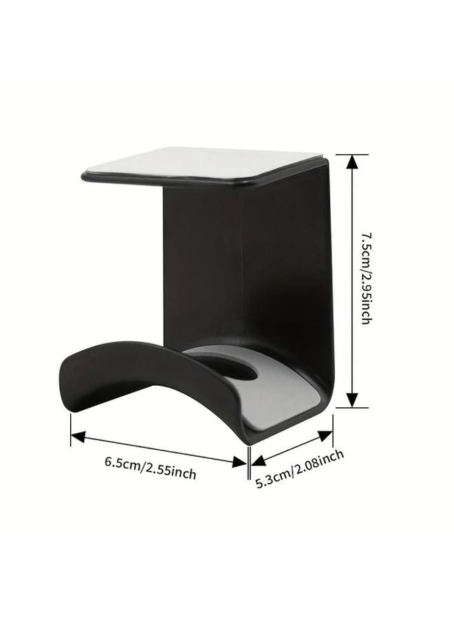 Black No Drill Headphone Hanger Easy Install Under Seat Or Wall Storage Hook - Image 4