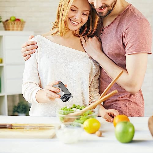 Il Pregio Double Spice Stainless Steel Seasoning Jar Shaker - 2 in 1 Salt and Pepper Dispenser with Adjustable Pour Holes | 2.3oz Per Side - 2 Pack - Image 5