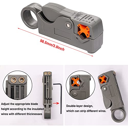 Taiss Coaxial Cable Tool Kit BNC Crimp tool with 10PCS BNC Male Crimp Connector,Coaxial Cable Stripper Cutter,Wire Cable Cutter and Heat Shrink Tube for RG58/RG59/RG62/RG174 - Image 5