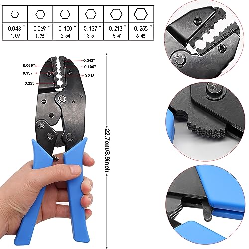 Taiss Coaxial Cable Tool Kit BNC Crimp tool with 10PCS BNC Male Crimp Connector,Coaxial Cable Stripper Cutter,Wire Cable Cutter and Heat Shrink Tube for RG58/RG59/RG62/RG174 - Image 3
