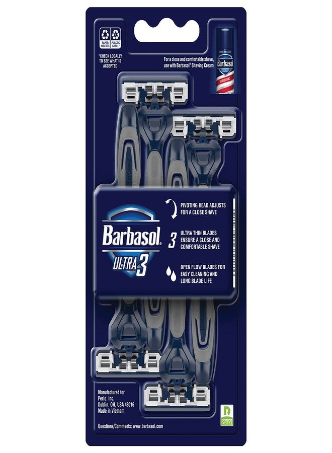 Barbasol Ultra 3 Premium Disposable Razor Value Pack Bundle (3 Packs/12 Total Razors) - Image 2