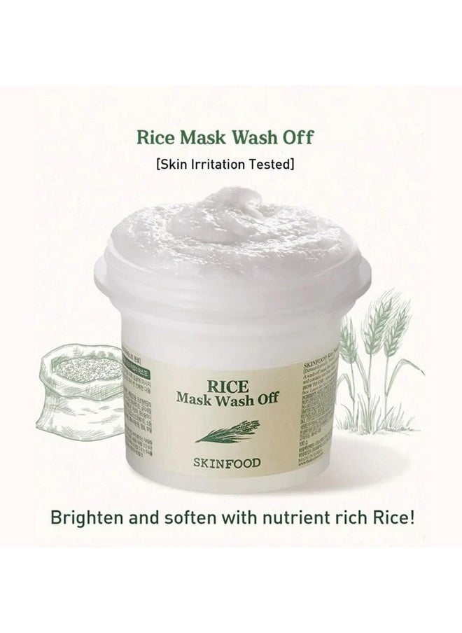 SKIN FOOD since 1957 - Skinfood Rice Mask Wash Off 120G I Unclogs Pores I Gentle Exfoliator I Tightens Skin I Youthful Glow | Hydration | Brightening Effect | Korean Skincare, 1 Count - Image 1