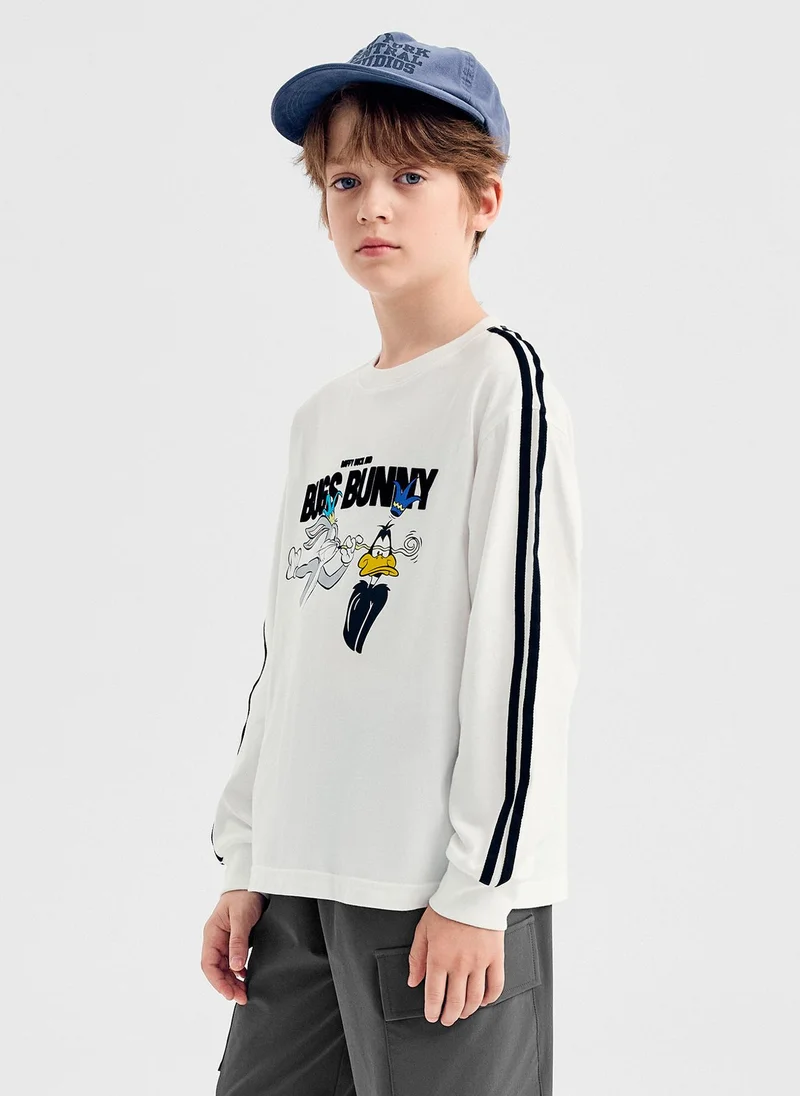 Balabala Boy Kids Round v-neck long-sleeved T-shirt